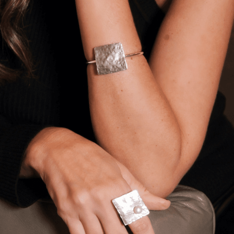 Bracelete Quadros P Prata