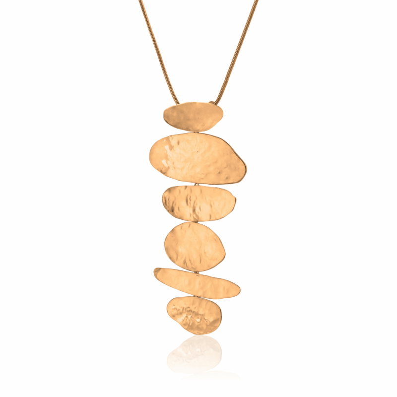 Colar Longo Seixos Ouro