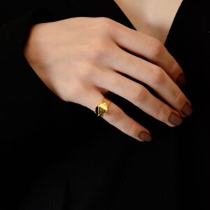 Anel Fluorita Dedinho Ouro