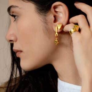 Brinco Fluorita Petit Ouro