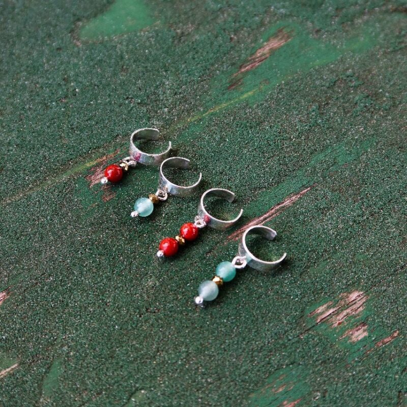 Piercing 1 Pedra MB Jaspe Vermelho