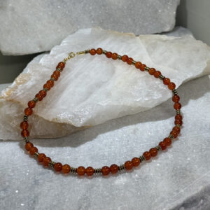 Colar Cornalina com Hematita