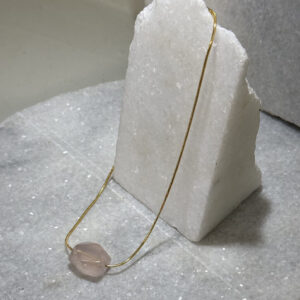 Chocker Quartzo Rosa Facetado
